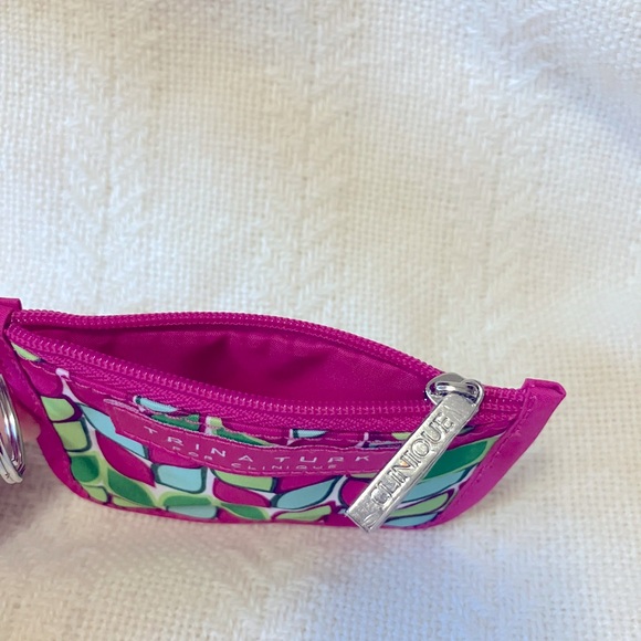 Trina Turk for Clinique Makeup Bag Set Pink, Green Blue Leaf Pattern - Picture 9 of 11